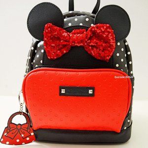 Disney Minnie Mouse Purse Backpack Mini 10" Bag Small Faux Leather B-Day Gift